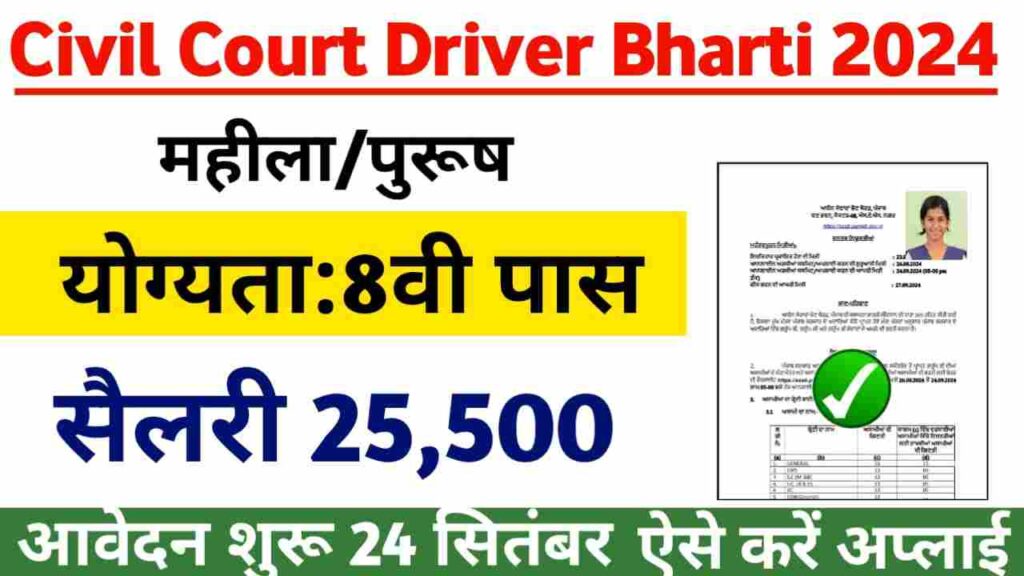 Civil Court Driver Vacancy 2024