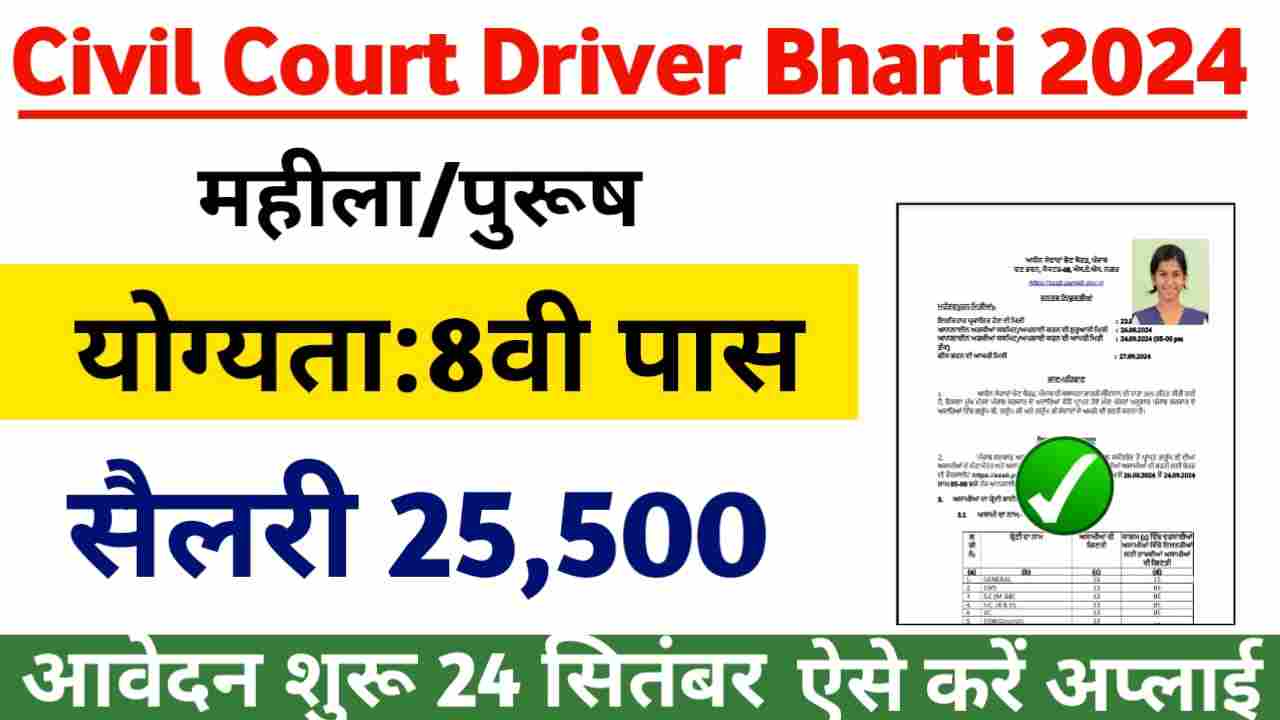 Civil Court Driver Vacancy 2024